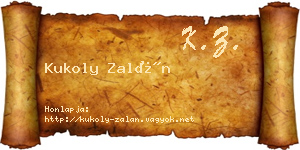 Kukoly Zalán névjegykártya